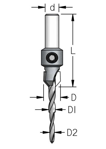 Carbide Countersink with stepped Drill