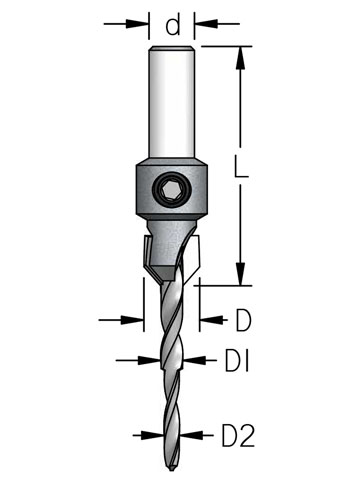 Carbide Countersink with stepped Drill