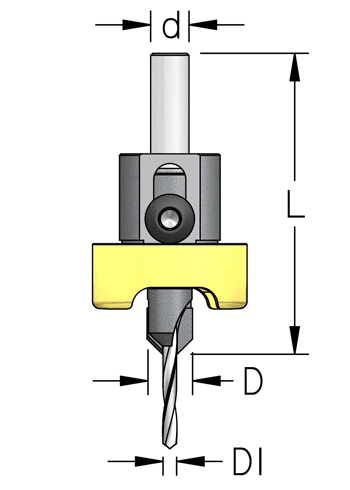 Countersink with stop metal stopper- Round Shank