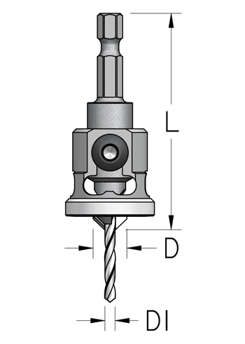 Countersink with Low Friction Stopper-Hex Shank