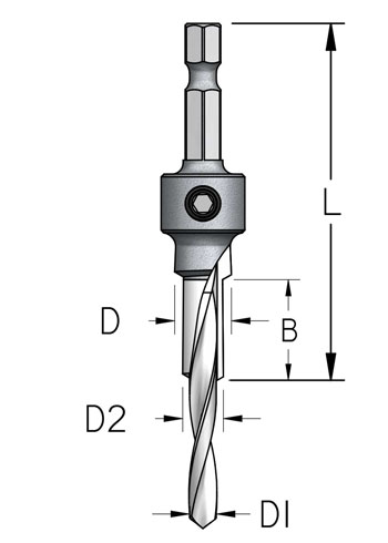 Quick Change 3 step drill bits for connecting screws (chipboard)