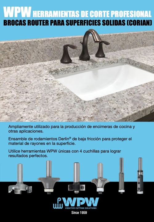 Brocas router Para Superficies Solidas (Corian)